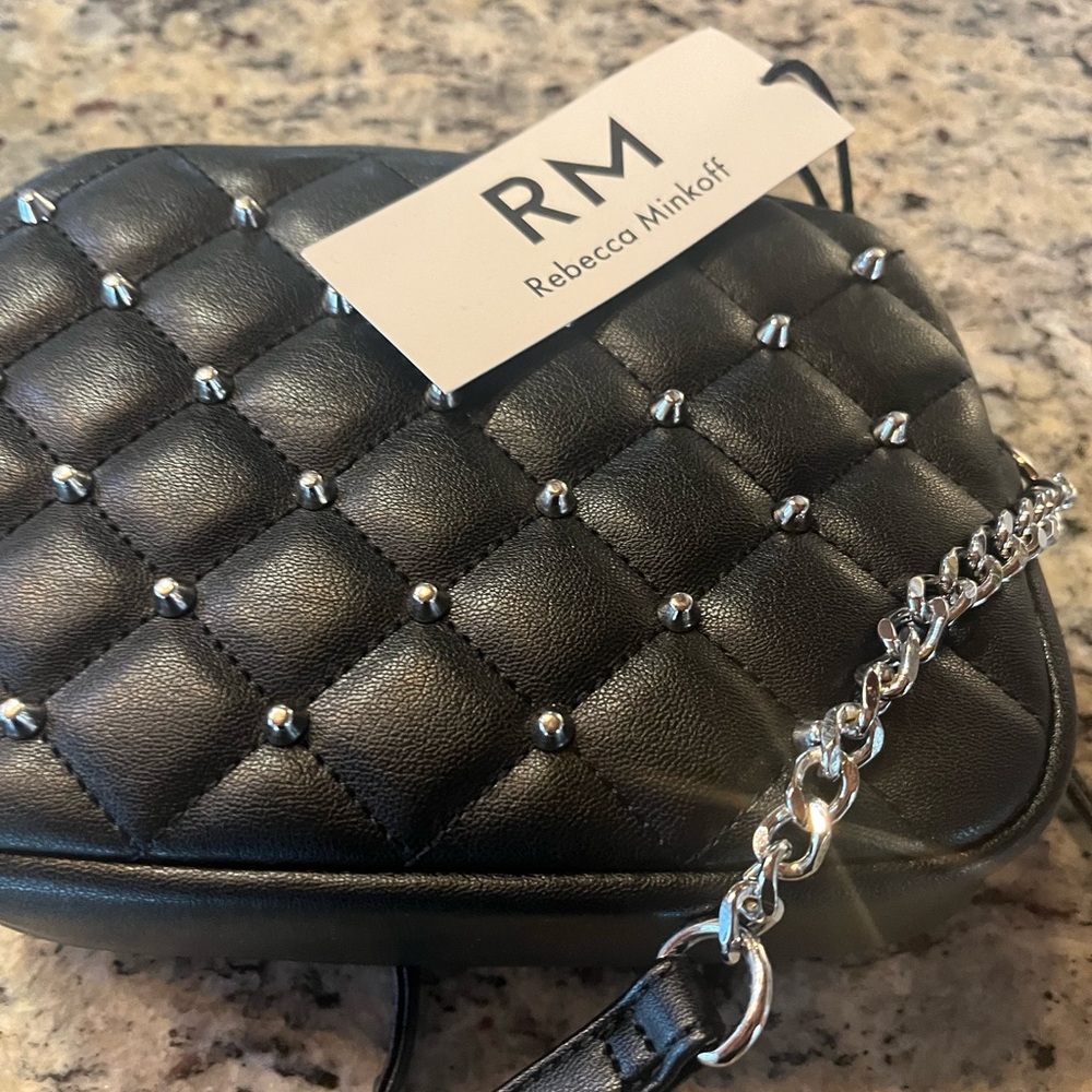 Rebecca Minkoff Black Quilted Crossbody with Chain Strap